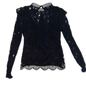 DO+BE Black Lace Blouse